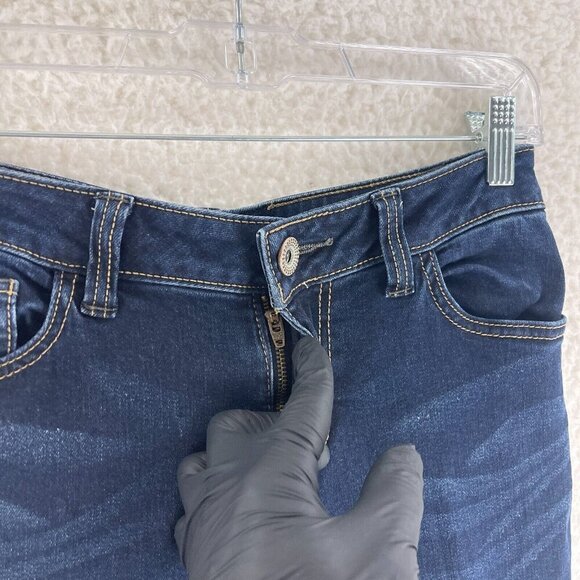 CAbi Blue Denim Dark Wash Skinny Leg Jeans Womens Low Rise Stretch Size 4 - Picture 5 of 16